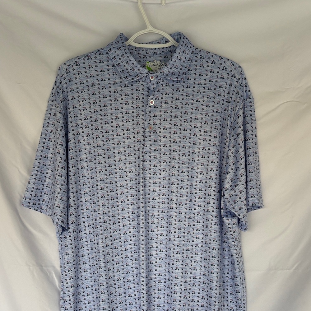 Tailorbyrd Light Blue Polo with Pattern